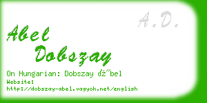 abel dobszay business card